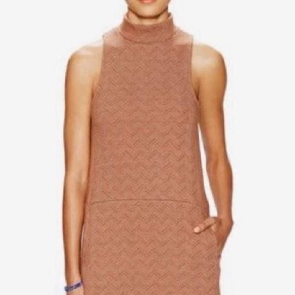Free People Chevron Mock Neck Twiggy Shift Dress